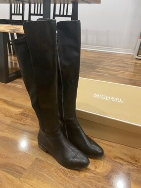 Michael Kors Knee-High Boots in classic black leather